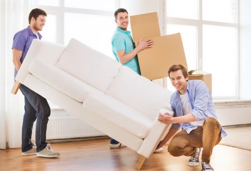 Newly moved belongings arranged in a home after house removals in Pondersend