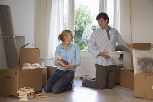 Packed furniture and seasonal belongings in a Pondersend storage space